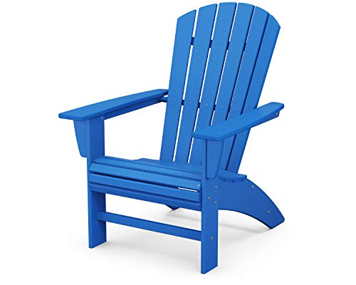 POLYWOOD Nautical Curveback Adirondack Chair, HDPE Outdoor Patio Furniture for Deck, Pool, Garden, Made in USA
