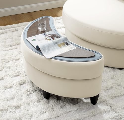 51.5-Inch Oversized Swivel Accent Barrel Chair with Storage Ottoman ,Button Decor and 4 Pillows