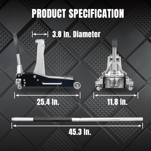 BIG RED T815016L Torin Hydraulic Low Profile Aluminum and Steel Racing Floor Jack with Dual Piston Quick Lift Pump, 1.5 Ton (3,000 lb) Capacity, Blue