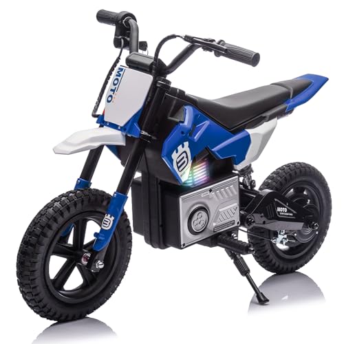 24V 8AH Electric Dirt Bike, Kids Ride On Motorcycle with 200W High Speed Hub Motor, 90 Min Usage, Powered Off-Road Bike withShock Absorber