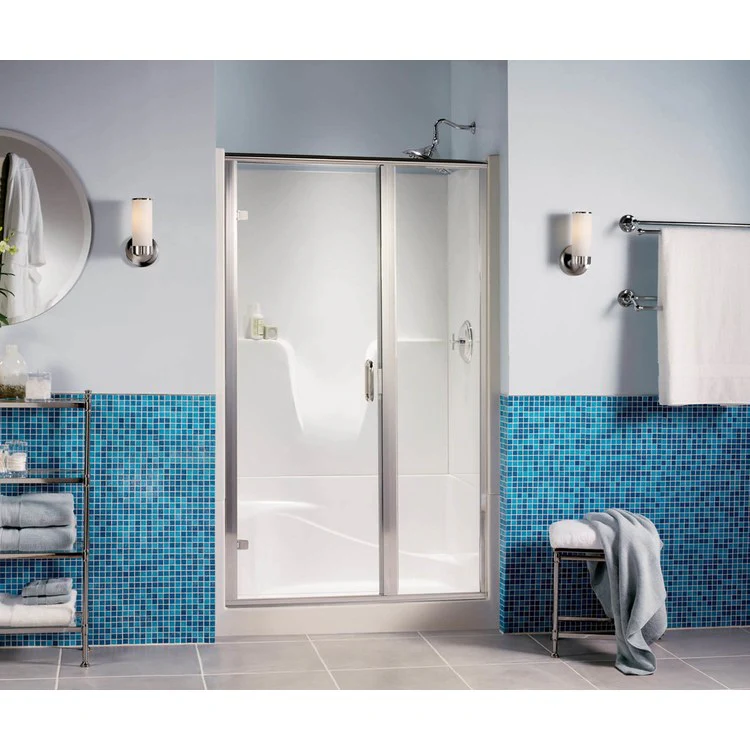Shower Module 48 x 34 x 76 Inch Acrylic White 4 Pieces Right Hand Drain