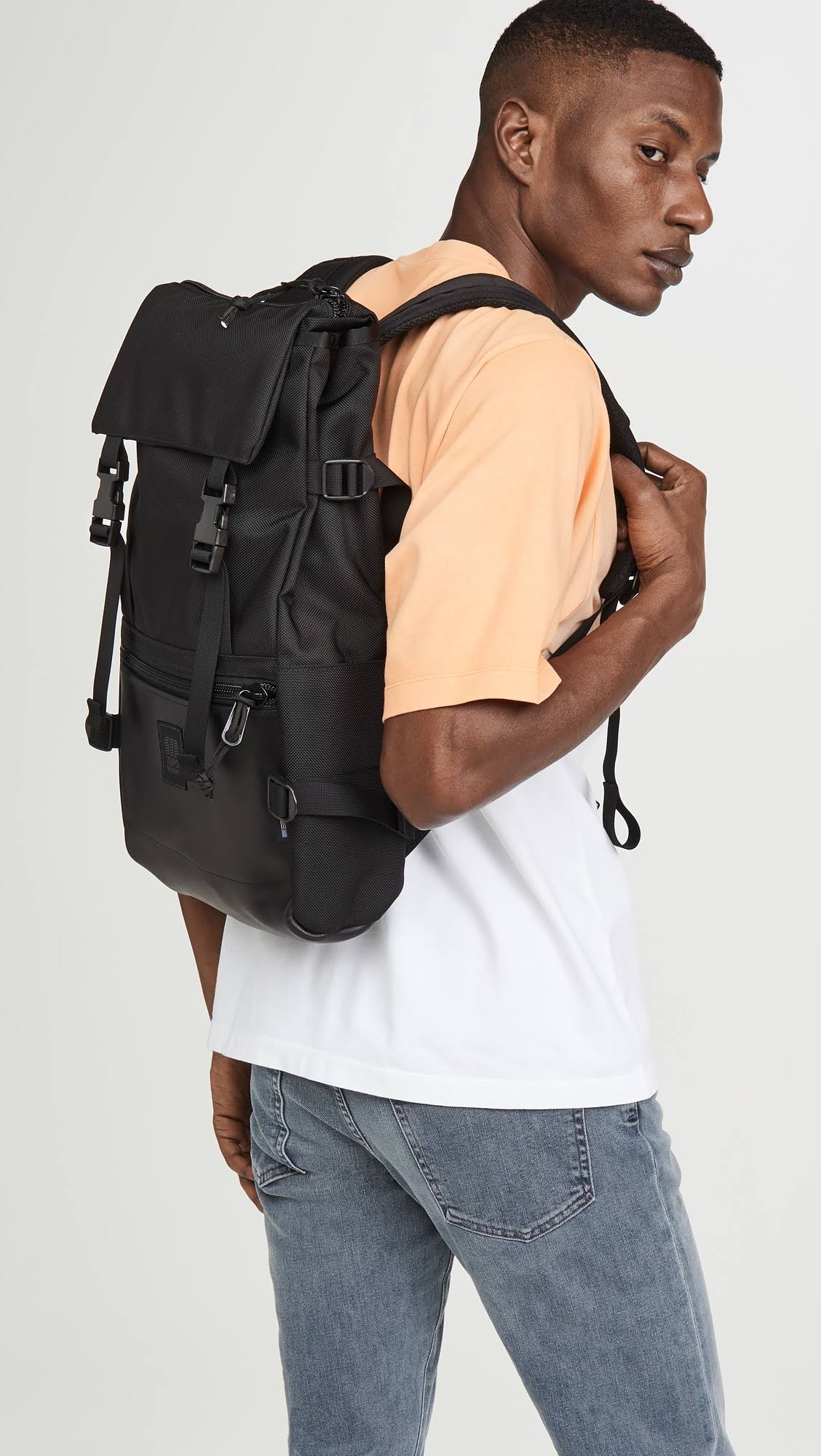 Topo Designs Rover Pack - Ballistic Black/Black Leather