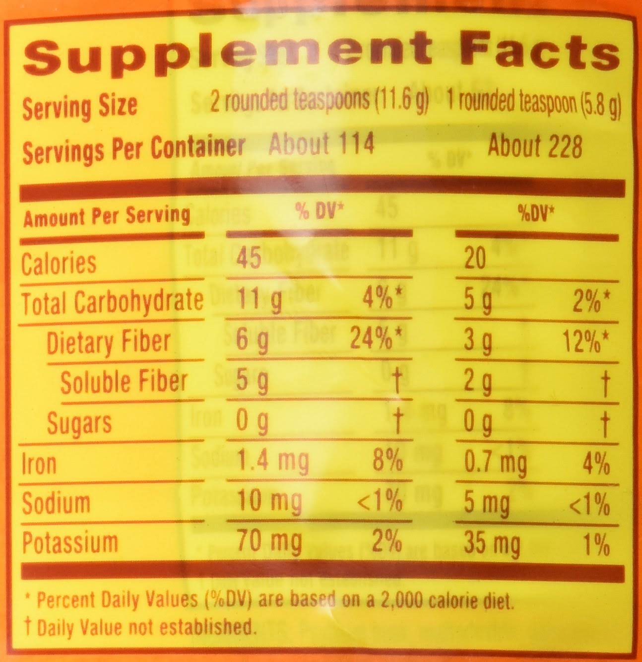 Metamucil Sugar Free Orange Smooth Fiber Powder Dietary Supplement 2-23.3 oz. Canisters