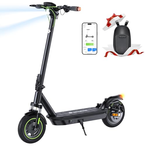 isinwheel Electric Scooter Adults, 38/32 Miles Range & 28/21 MPH Powered by 1000/800W Motor, 10" Pneumatic Tires