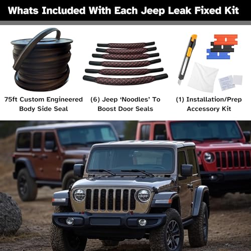 Body Side Seal Kit, Custom Fit Jeep Wrangler JLU Weatherstripping and Leak Prevention, 2018-2025 Models