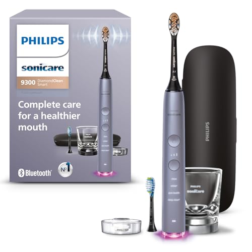 Philips Sonicare DiamondClean Smart 9300 Electric Toothbrush, Sonic Toothbrush with App, Pressure Sensor, Brush Head Detection
