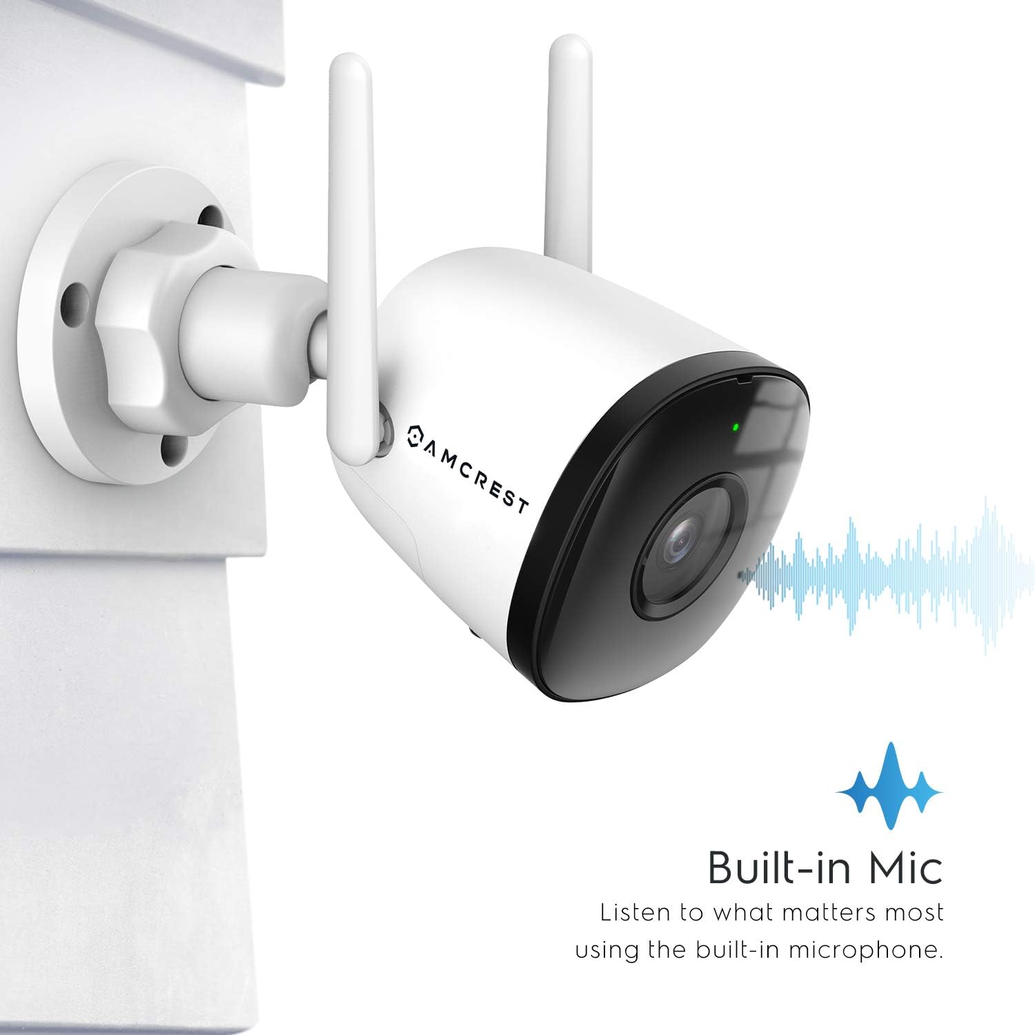 Amcrest SmartHome 4MP Outdoor WiFi Camera Bullet 4MP Outdoor Security Camera, 98ft Night Vision, Built-in Mic, 106° FOV, 2.8mm Lens