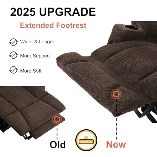 MCombo Zero Gravity Power Recliner Chair with Heat and Vibration Massage, Reclining Chair with USB & Type C Ports, Cup Holders for Living Room