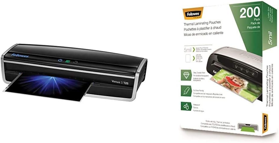 Fellowes Jupiter 2 125 Laminator with 10 Pouches, 12.5 Inch (5734101), Black & Grey