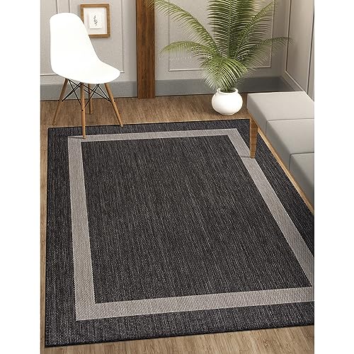 CAMILSON Outdoor Rug - Modern Area Rugs for Large Indoor and Outdoor patios, Kitchen and Hallway mats - Washable Outside Carpet (9x12, Medallion