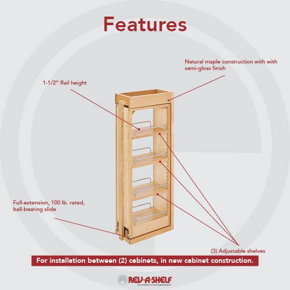 6 in. W x 30 in. H Pull-Out Between Cabinet Wall Filler