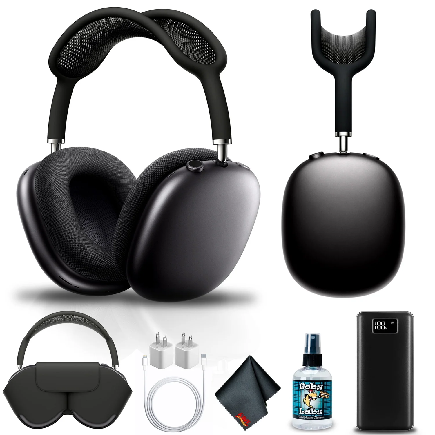 Apple AirPods Max (Space Gray) (MGYH3AM/A) - Max Bundle (New-Open Box) - Curated Treasures Market