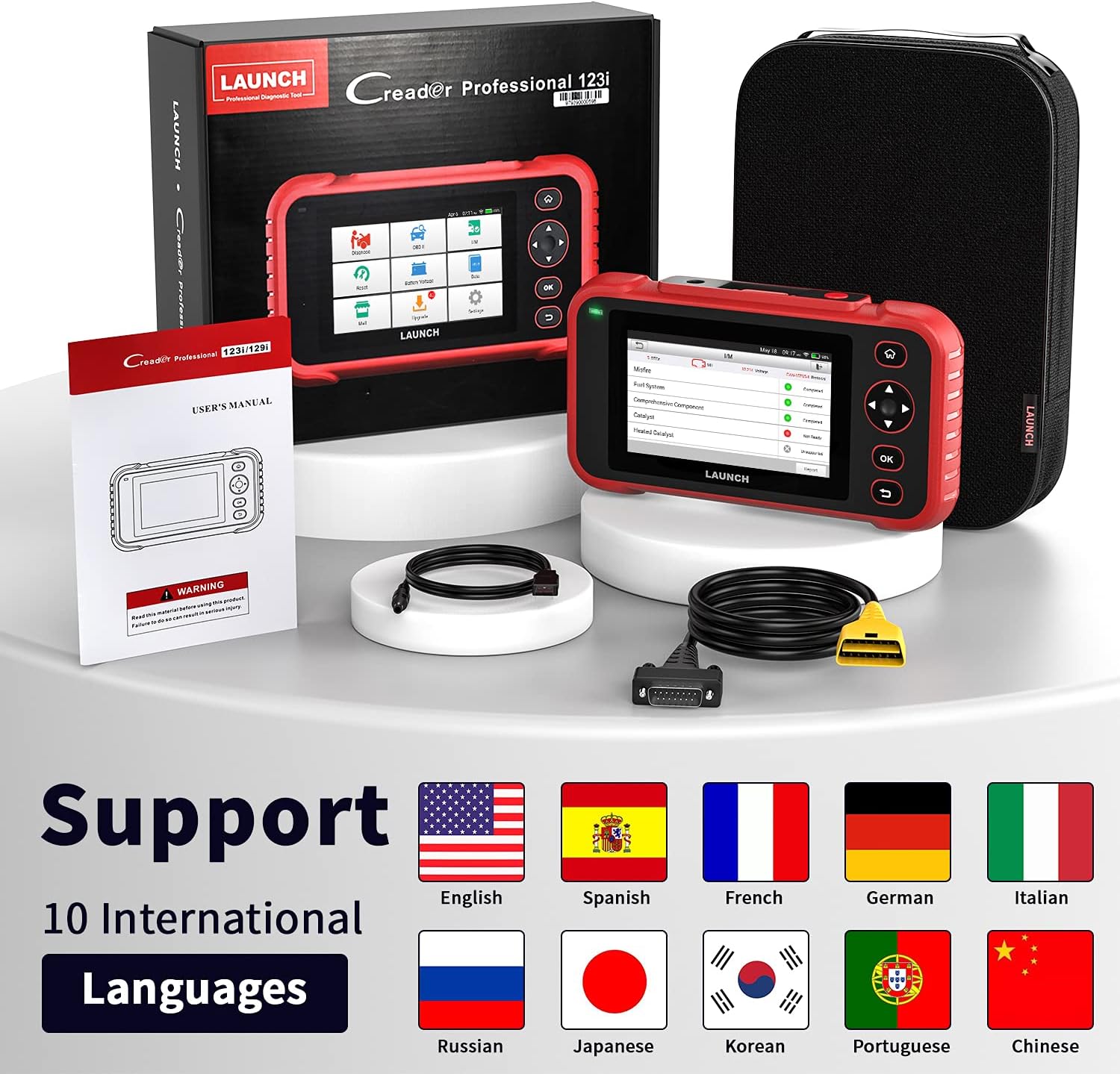 LAUNCH Scan Tool CRP123i Car Code Reader, OBD2 Scanner Car Check Engine Transmission SRS ABS Professional Automotive Diagnostic Tool