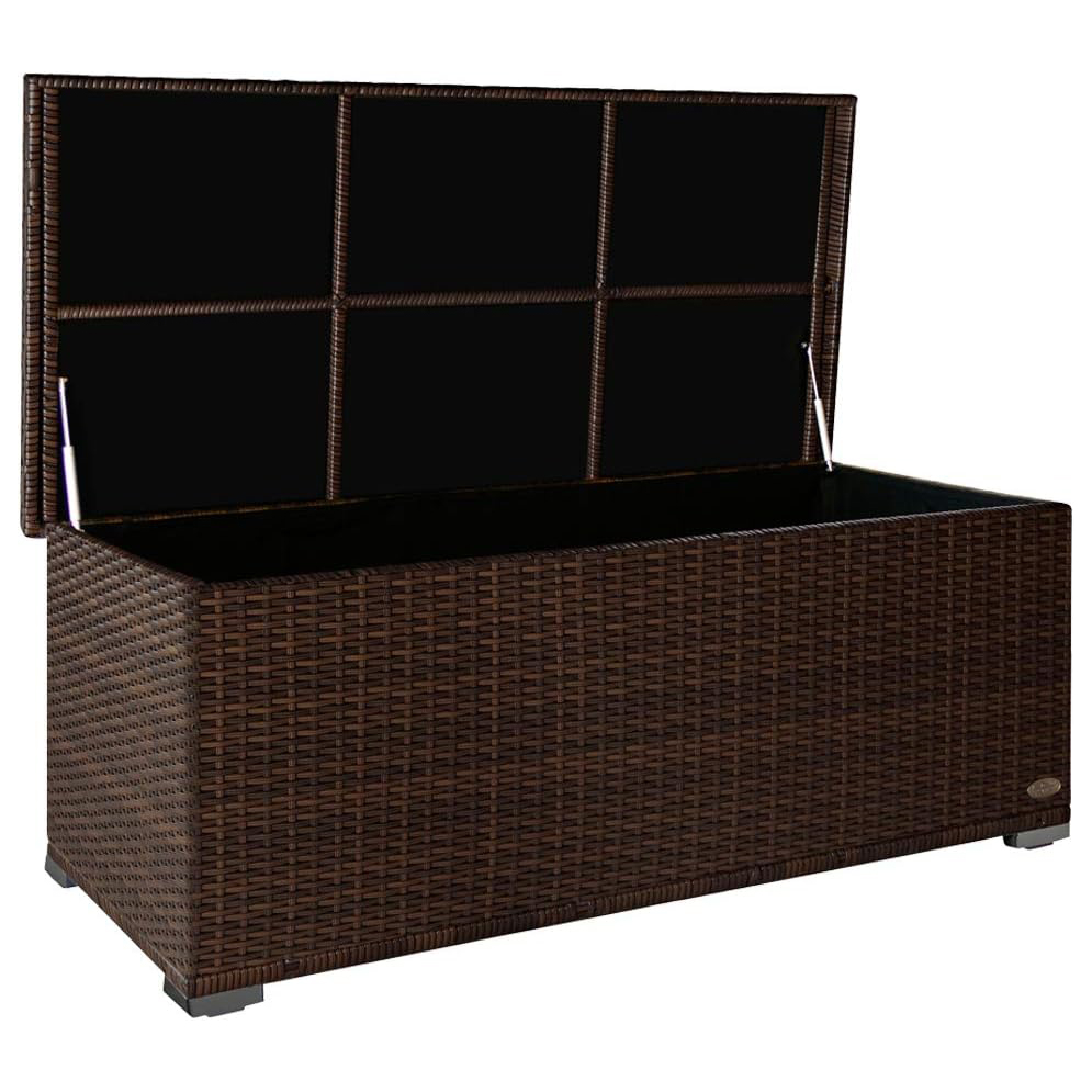 RS Trade 'Sienna' 650L poly-rattan garden cushion box