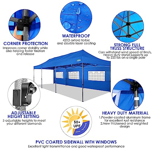 COBIZI 13x26 Pop Up Tent 13x26 Canopy with Sidewalls Heavy Duty Canopy Party Tent for Parties