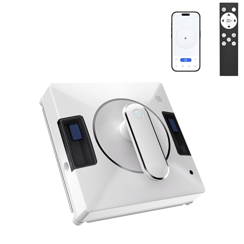 Smart Window Cleaning Robot With Dual Water Spray,3800pa Suction, Multiple Anti - Fall Protection,AI Path Planning,App & Remote Control
