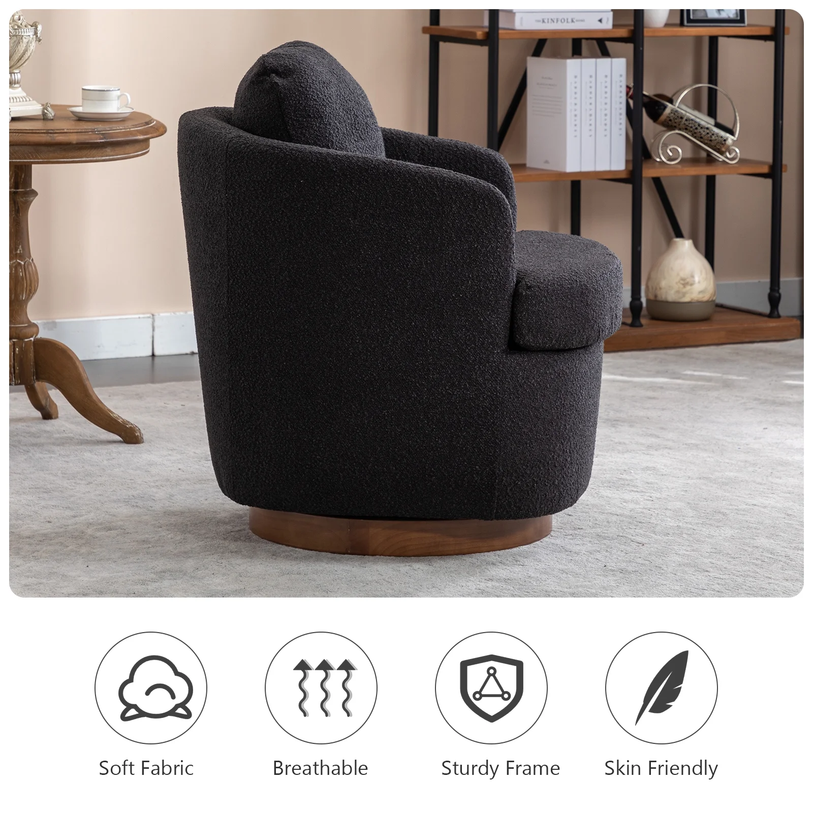 Lecut Swivel Accent Chair for Living Room, Oversized 360&deg