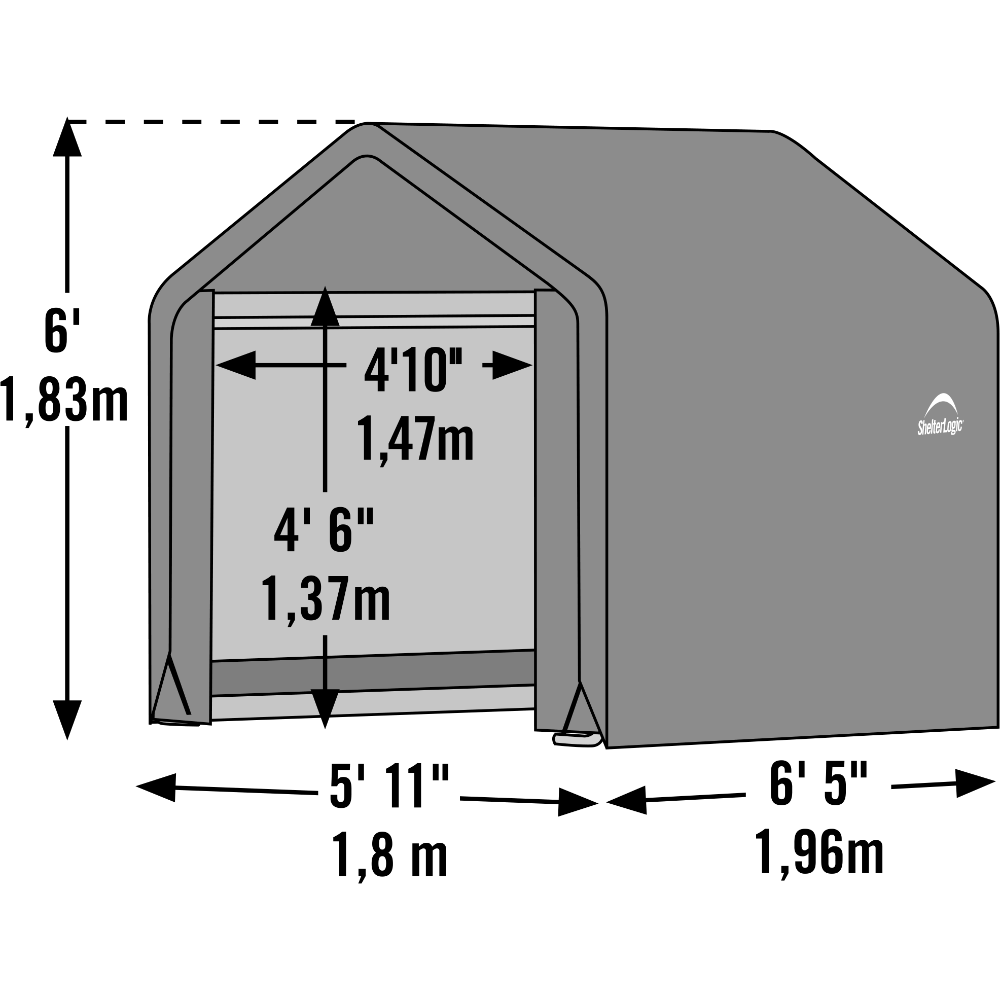 Shelter Logic Shed-in-a-Box Canopy Storage Shed - 6&acute; x 6&acute;