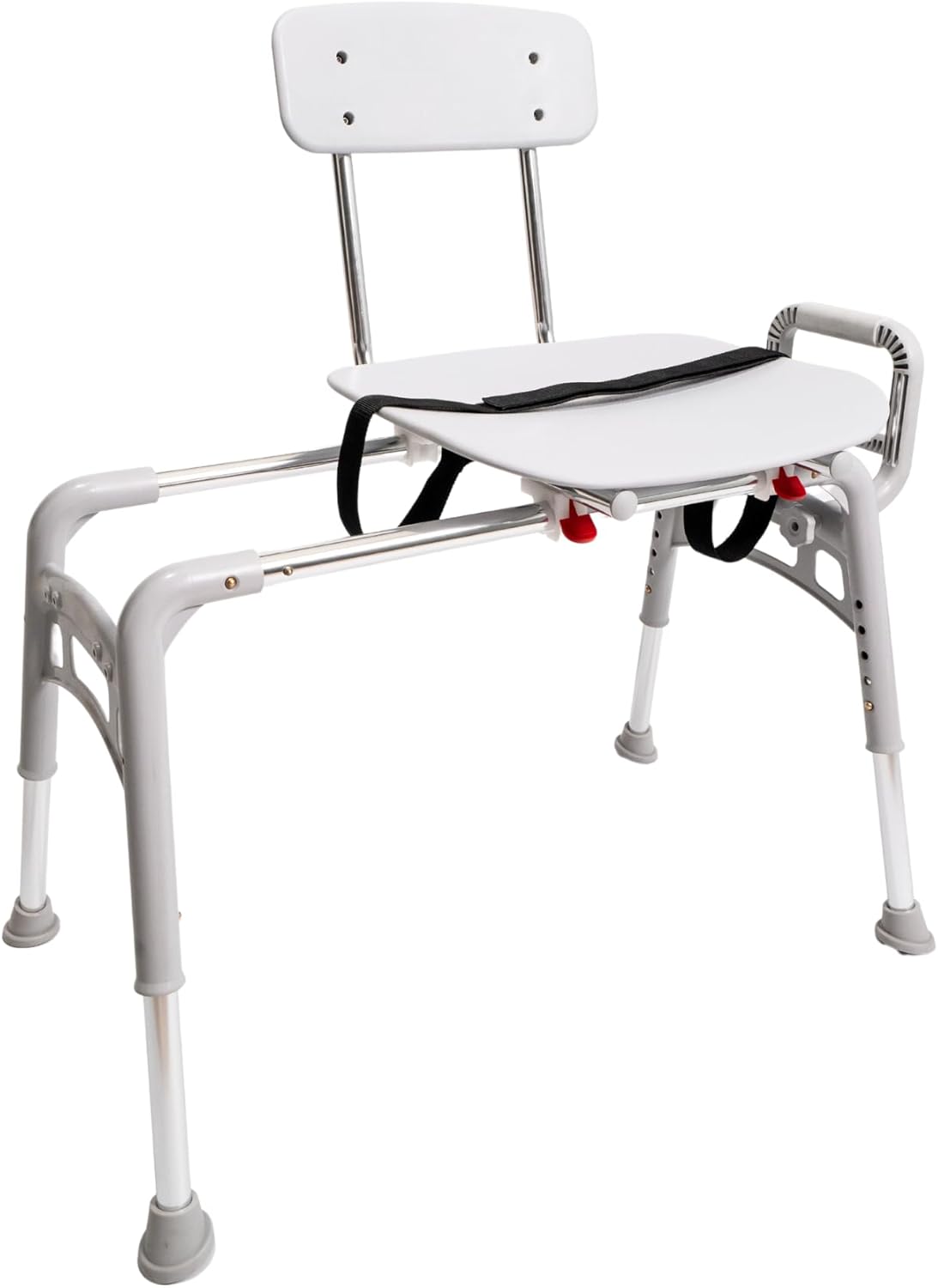 Eagle Health Supplies Sliding Transfer Bench & Tub Shower Chair MOD w/Interchangeable Arm Rest, Height Adjustable, High Weight Capacity up to 350 LBs