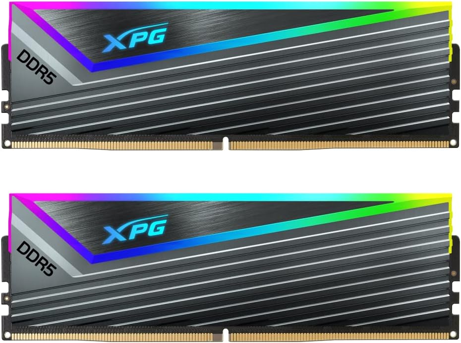 XPG Caster RGB DDR5 6000MHz 32GB (2x16GB) CL40-40-40 PCS-48000 UDIMM 288-Pins Desktop SDRAM Memory RAM Kit (AX5U6000C4016G-DCCARGY)