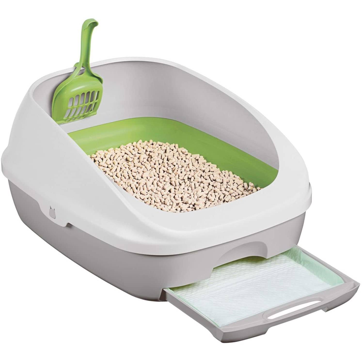 Breeze Anti-Tracking Pellets Cat Litter Box Starter Kit for Multiple Cats Box