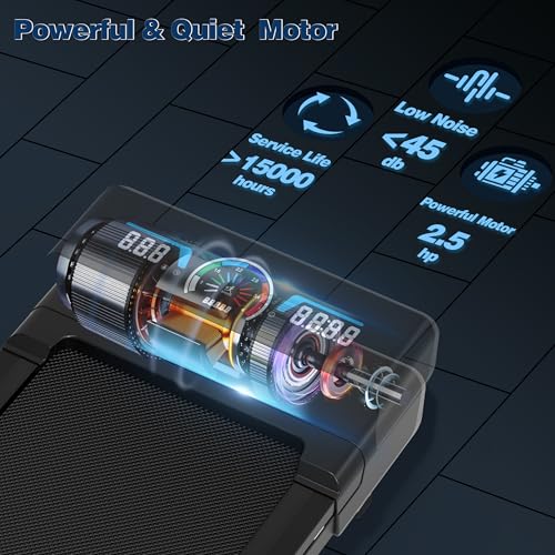 Walking Pad Treadmill with 12% 9-Level Auto Incline, 450 lbs Capacity RGB LED Screen, Bluetooth Speaker Under Desk Treadmill
