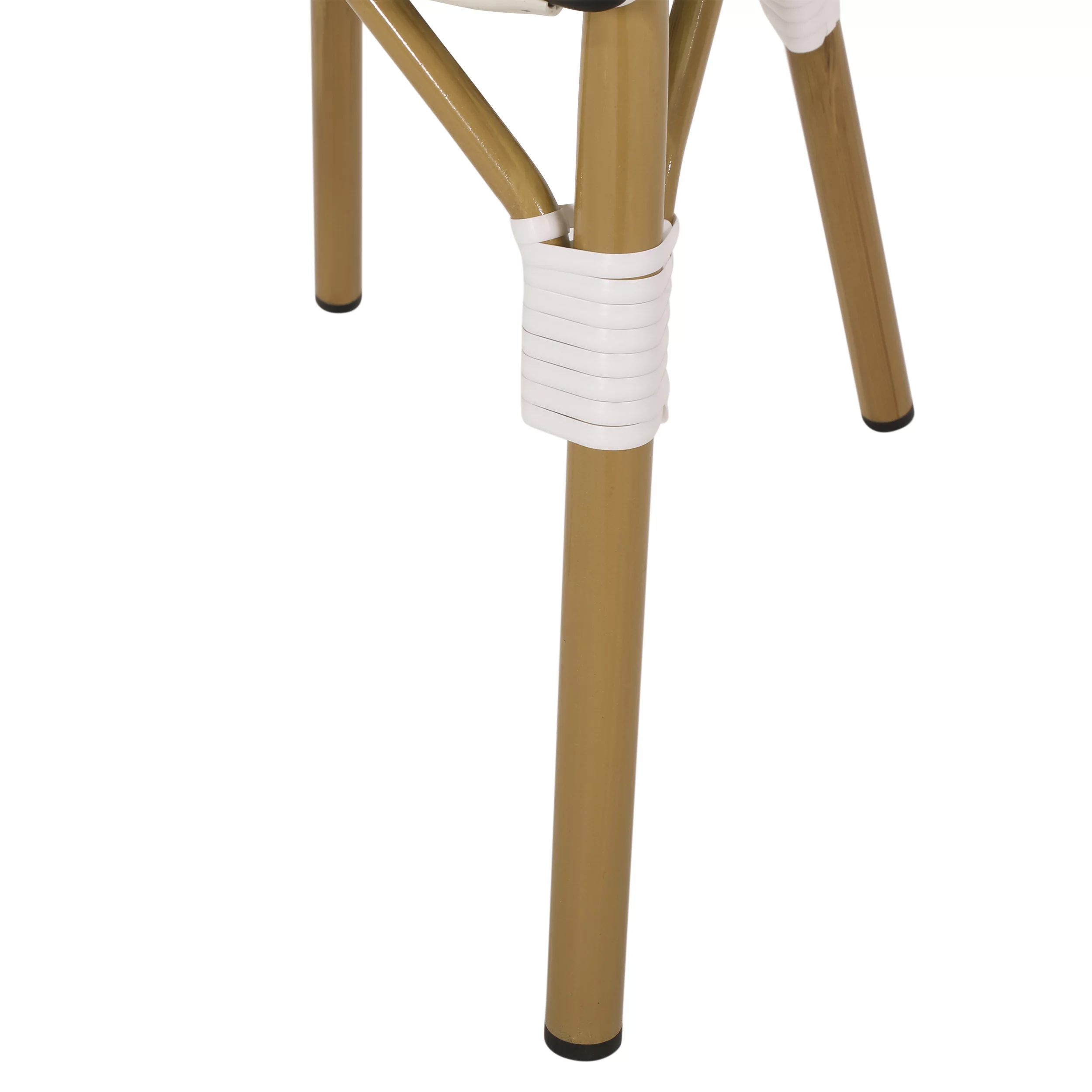 Jordy Outdoor French Bistro Chair, Set of 2, Black, White, and Bamboo Finish