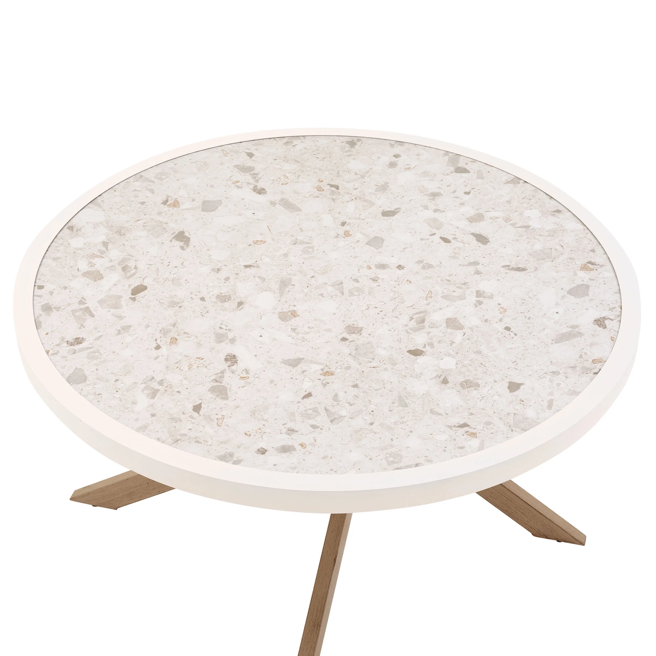 Better Homes & Gardens Paige 37" Round Outdoor Tile-Top Coffee Table, White