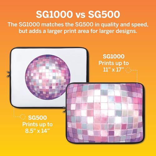 Sawgrass SG1000 Sublimation Printer Bundle | Professional Dye-Sublimation Printer with 31mL SubliJet UHD Inks & TruePix Paper | Prints Up to 11”x17”