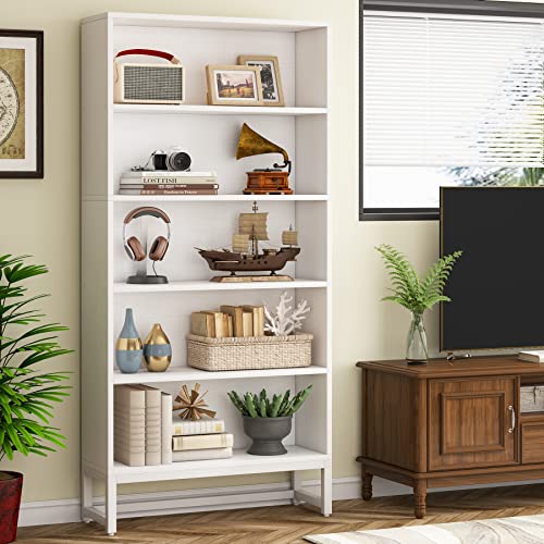 Tribesigns Tall Bookcase Black Bookshelf, 70.8” Large Bookcases Organizer with LED Lights
