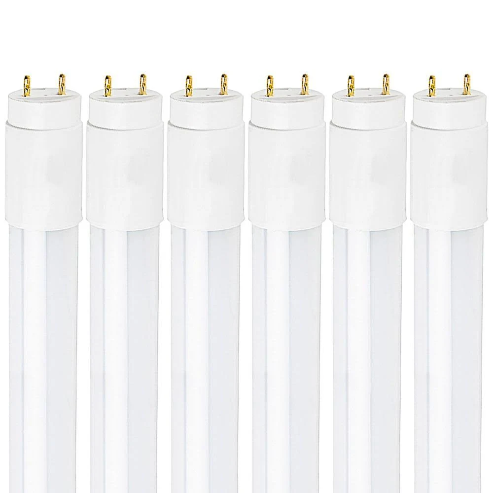Luxrite 48 inch Tube Light, 6500K (Daylight) LED Tube Light, 18W, T8 Shape, Universal Direct or Bypass Installation, Shatter Res
