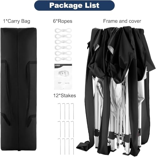 COBIZI Canopy 10x20 Pop Up Canopy Tent with 6 Sidewalls Party Tents for Parties Weddings Backyard Waterproof Canopy Outdoor Commercial Canopy Event
