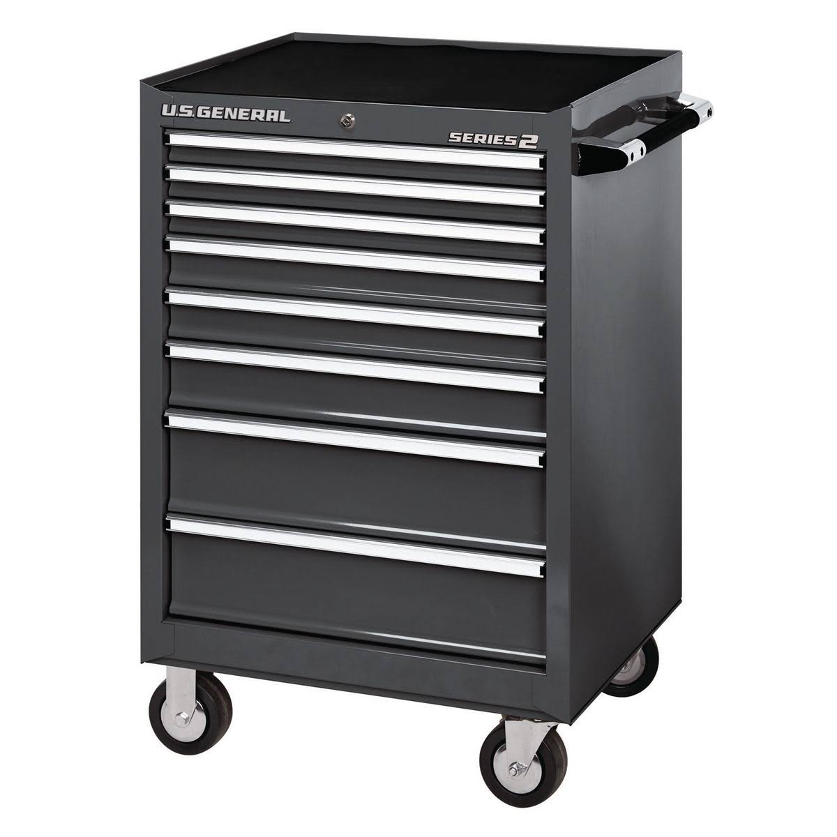 U.S. General Series 2 26 in. x 22 in. Single Bank Black Roller Cabinet