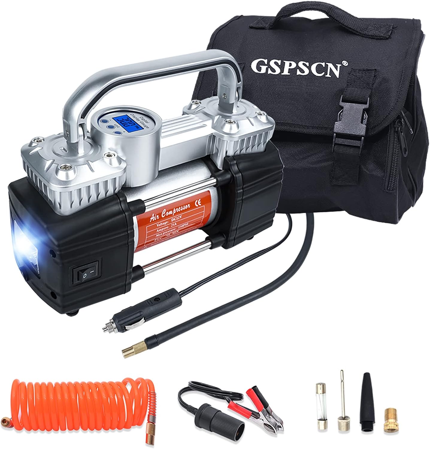 GSPSCN Portable Digital Car Tire Inflator with Gauge 150Psi Auto Shut-Off