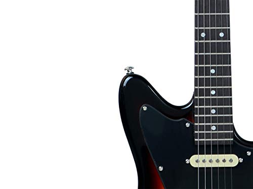 Monoprice Indo Series 6 String Basswood-Body Electric Guitar, Right, Sunburst (625882)