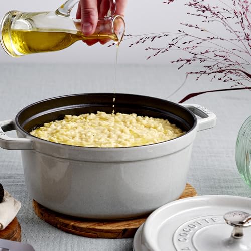 STAUB Cast Iron Dutch Oven 5.5-qt Round Cocotte, Made in France, Serves 5-6, Black Matte