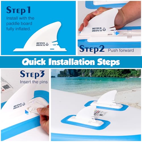 Tuxedo Sailor Inflatable Stand Up Paddle Board with Complete Accessories for Surfing and Traveling