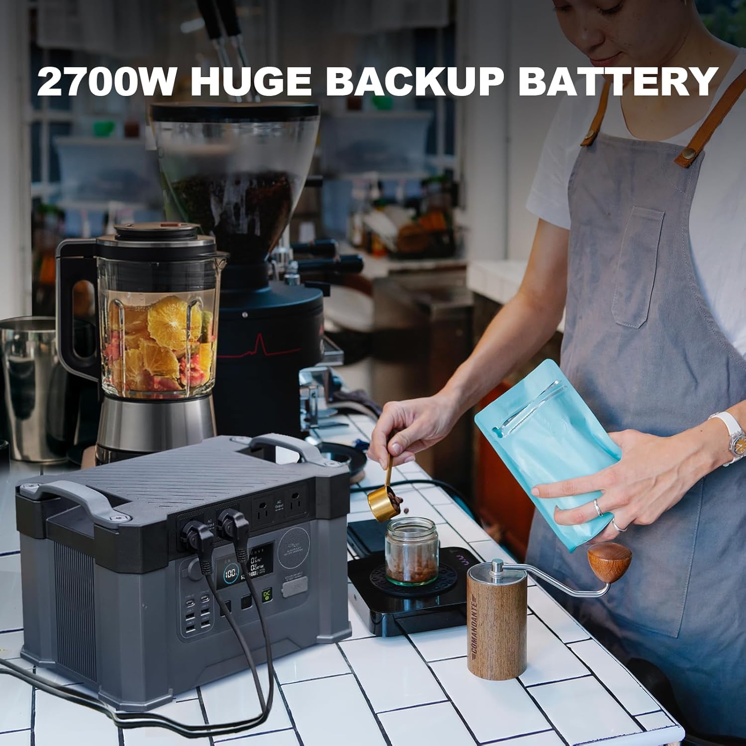 ALLPOWERS S2000 Pro Solar Generator 2400W (4000W Peak), 1451Wh MPPT Portable Power Station, 0-100% in 1.5 Hrs, UPS Function