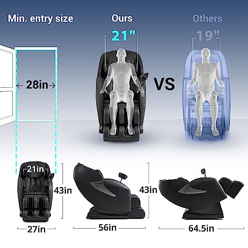 Massage Chair, 14 Massage Points Full Body Massage Chair, Zero Gravity Extra Large Shiatsu Recliner w/Lumbar & Calf Heating, 20 Auto Modes