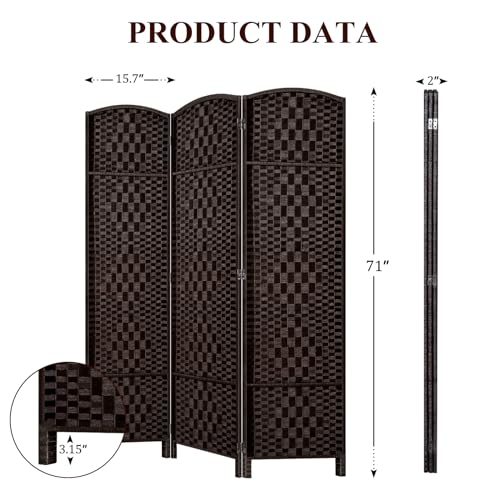 Room Divider, Room Dividers and Folding Privacy Screens, 16in Privacy Screen, 6 Panel Temporary Wall Partitions, 6ft Space Separation Panel Screen