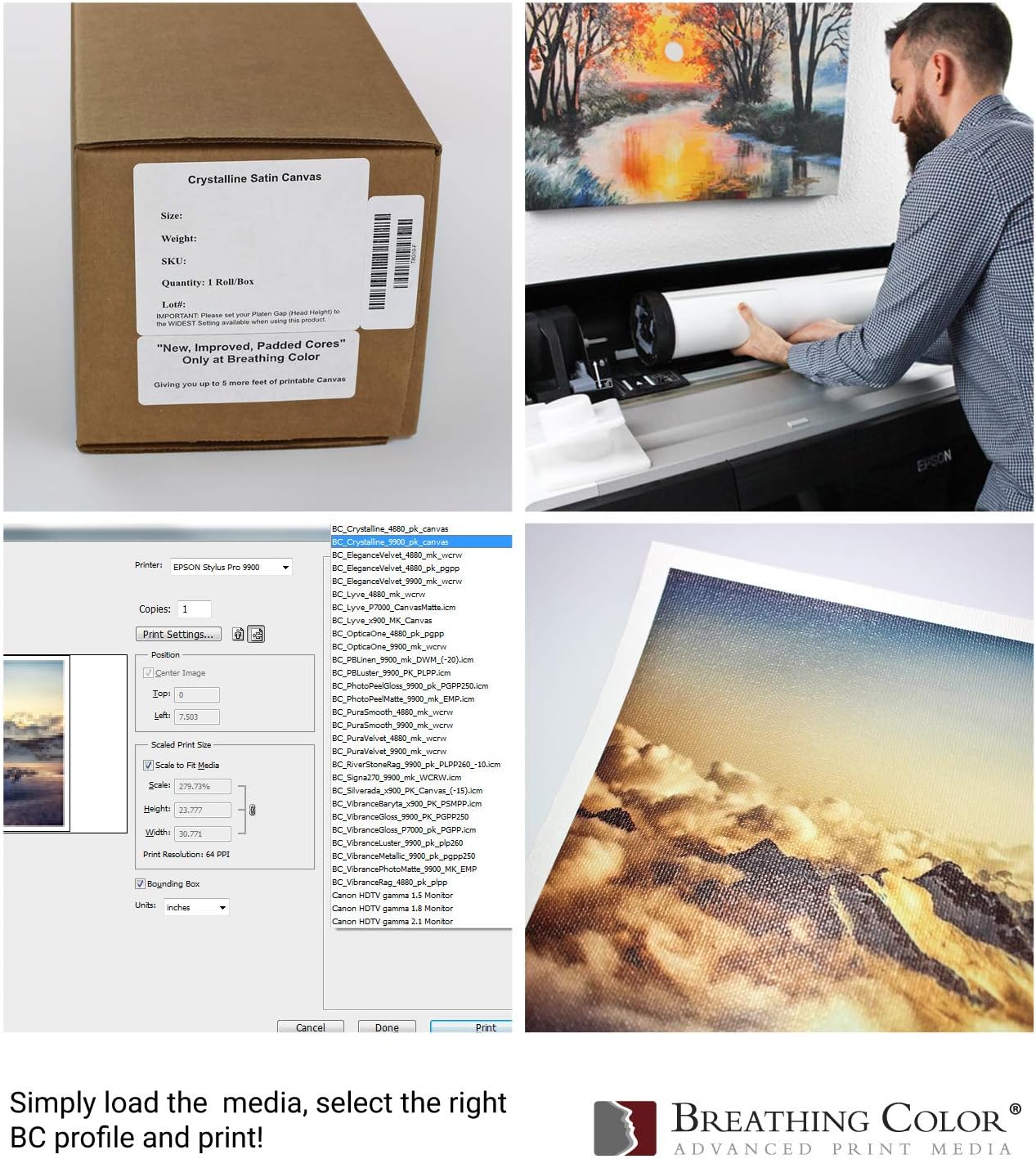 Crystalline Satin Bright White, Poly-Cotton Inkjet Canvas 17in x 22in, 25 Sheets Makes Color and Contrast Art Pop With Its Exquisite Satin Finish