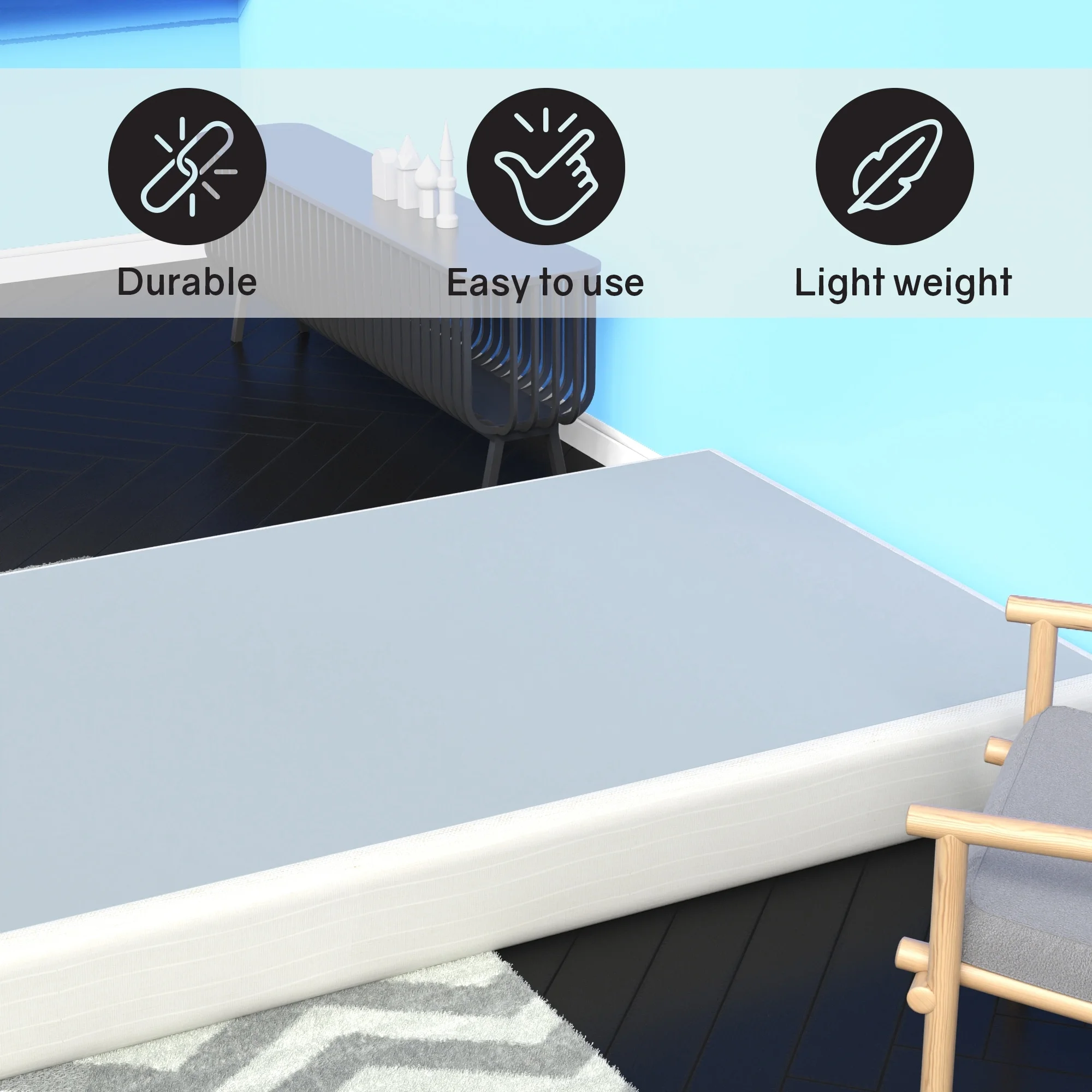 Spring Coil ONETAN, 4.5-Inch & 8-Inch Sturdy Wood Box Spring for Mattress Support - Durable and Easy to Assemble Natural Wood Foundation Firm Full