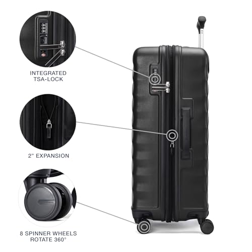 Travelpro Maxlite Air V2 Hardside Expandable Carry on Luggage, 8 Spinner Wheels, Lightweight Hard Shell Suitcase, TSA lock, Black, Carry On 21-Inch
