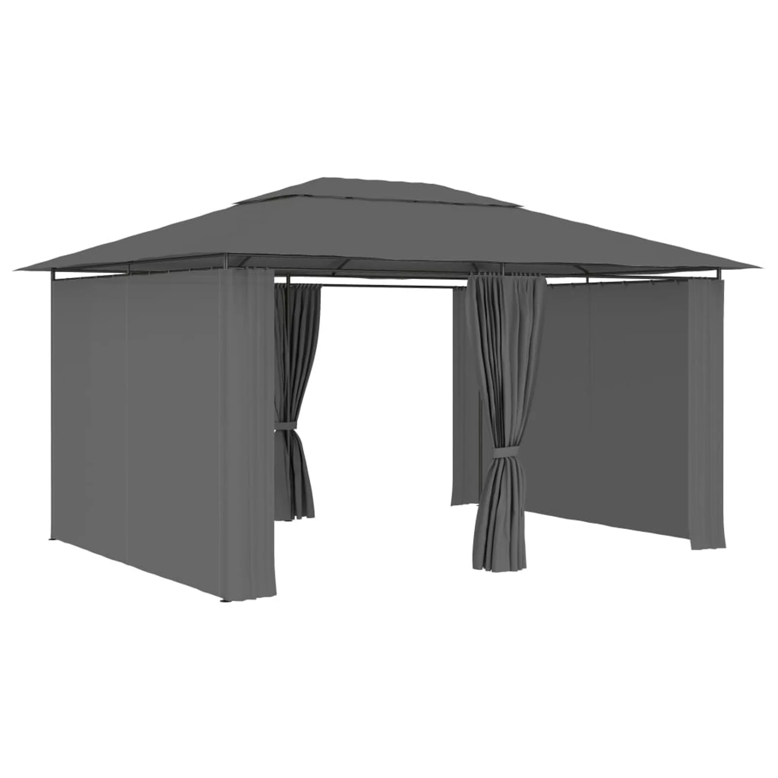 Suzicca Garden Marquee with Curtains 157.4"x118.1" Anthracite