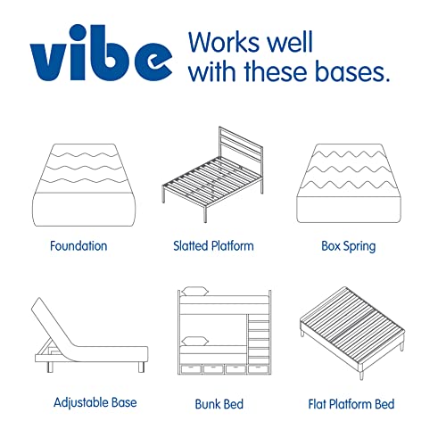 Vibe Gel Memory Foam Mattress, 12-Inch CertiPUR-US Certified Bed-in-a-Box, Queen, White