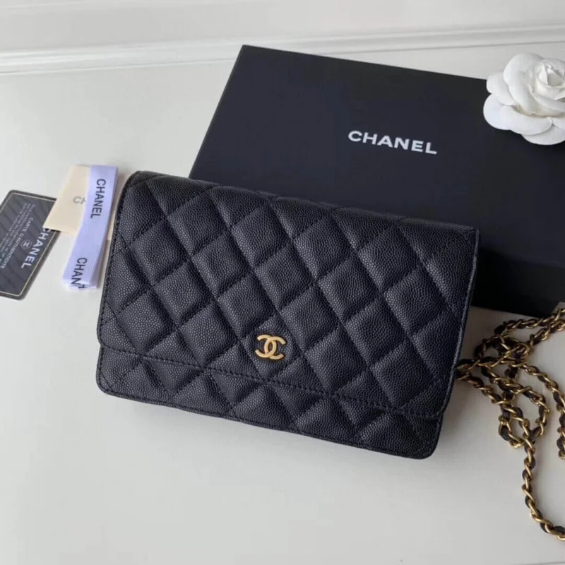 Chanel Caviar Quilted Wallet On Chain W-A33814
