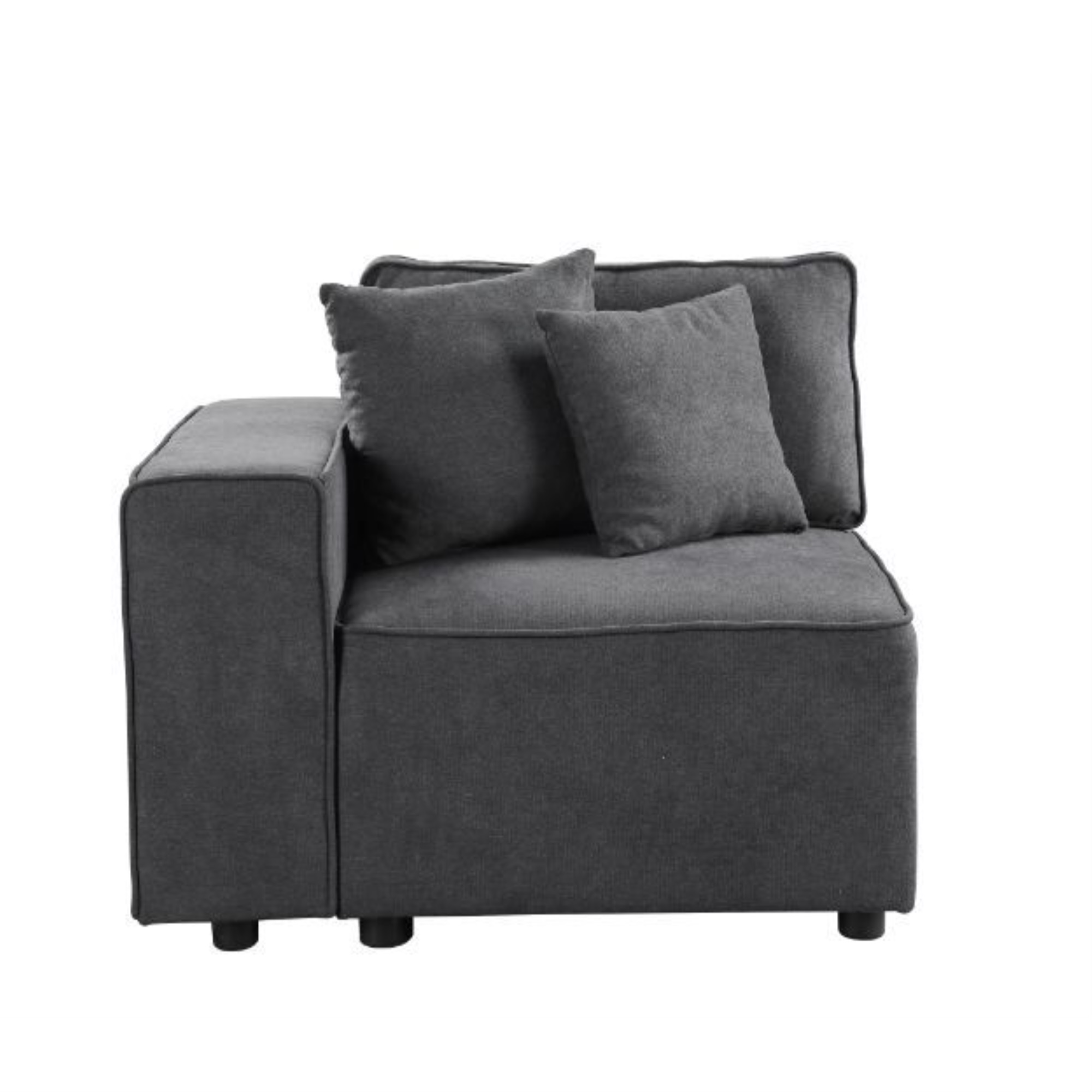 Acme Furniture Sectional Sofa, Gray, Fabric
