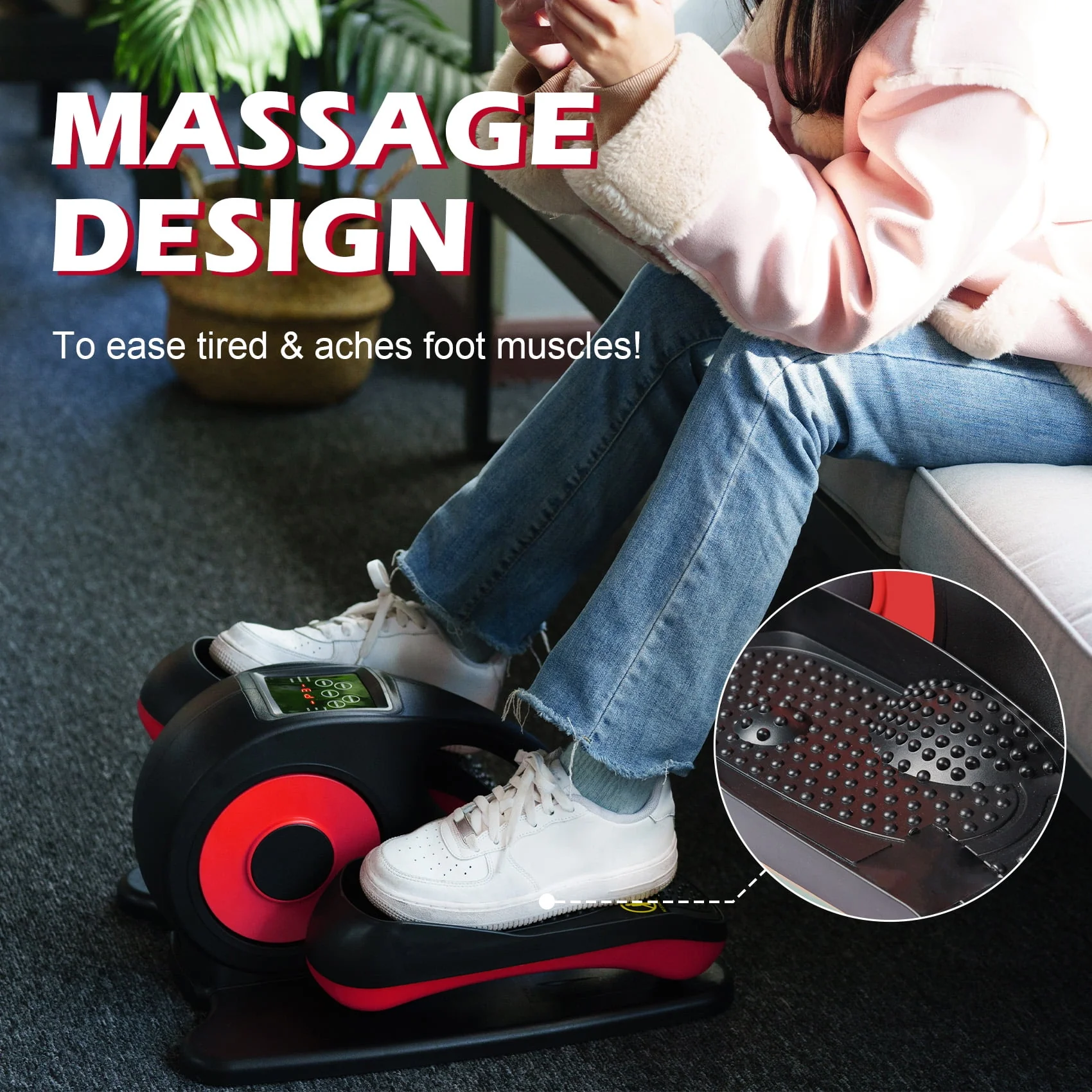 PROHIKER Under Desk Elliptical Machine for Home, Under Desk Bike Pedal Exerciser Electric Seated Elliptical