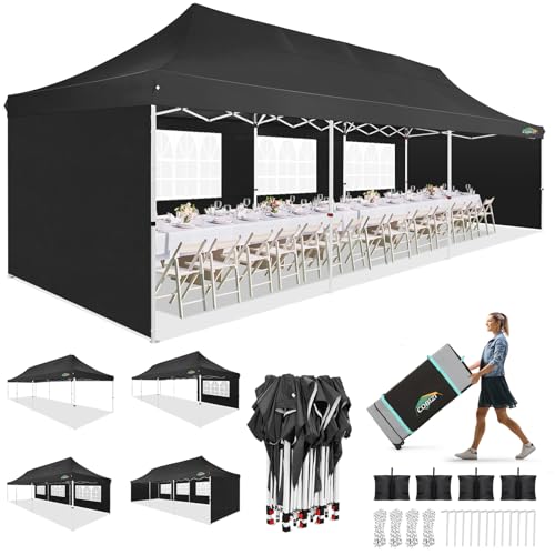 10x10 Pop Up Canopy Tent with 4 Sidewalls and Mesh Windows 2.0