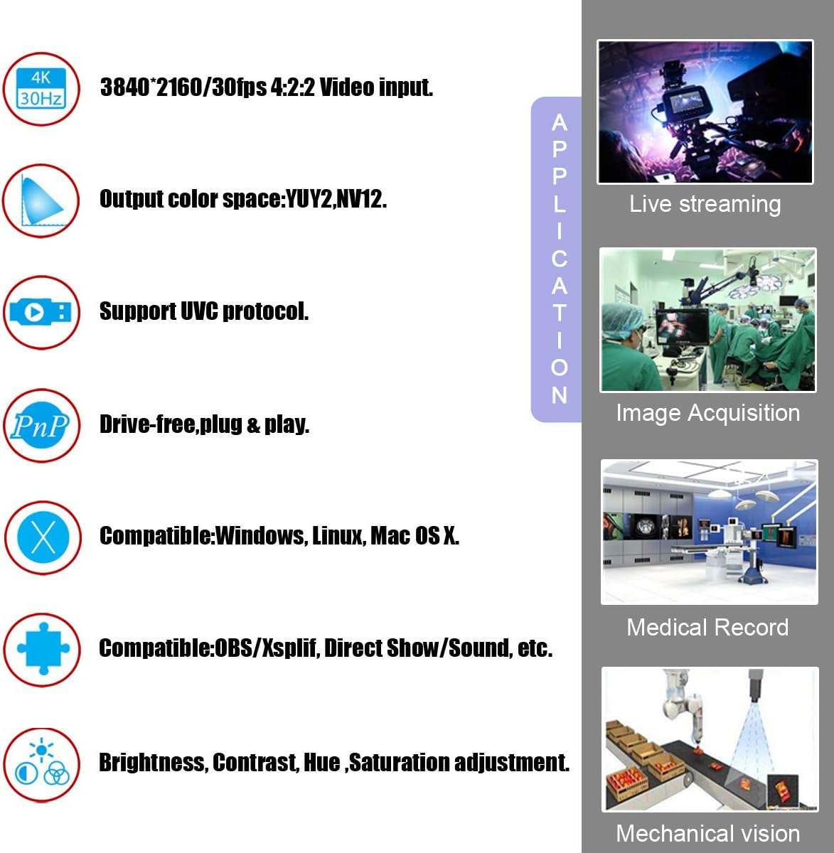 SDTNOVA HDMI SDI Video Capture USB3.0 Capture Video Card 360MB/s for Windows Linux OS X MAC 1080P 60 UVC YUV422 PnP Live Streaming Convert PC USB